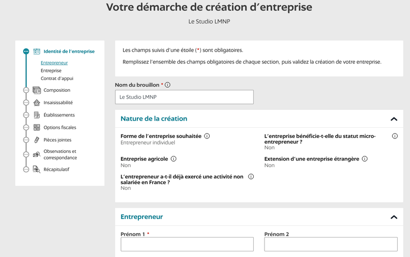 Votre démarche de création d&#x27;entreprise - identité