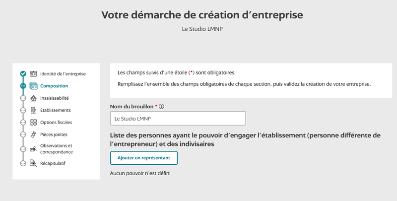 Votre démarche de création d&#x27;entreprise - Composition